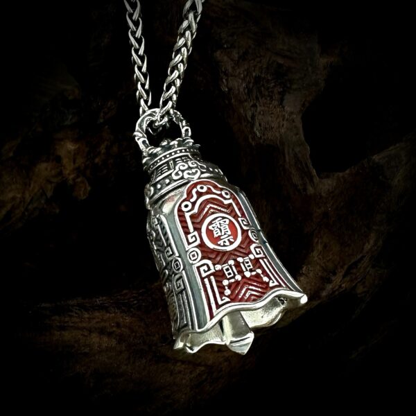 Handcrafted S925 Silver Sanqing Bell Pendant, Traditional Taoist Totem Ornament for Necklace, Car & Keychain