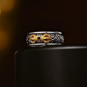 Silver Vajra Pestle Signet Ring for Men - Image 3