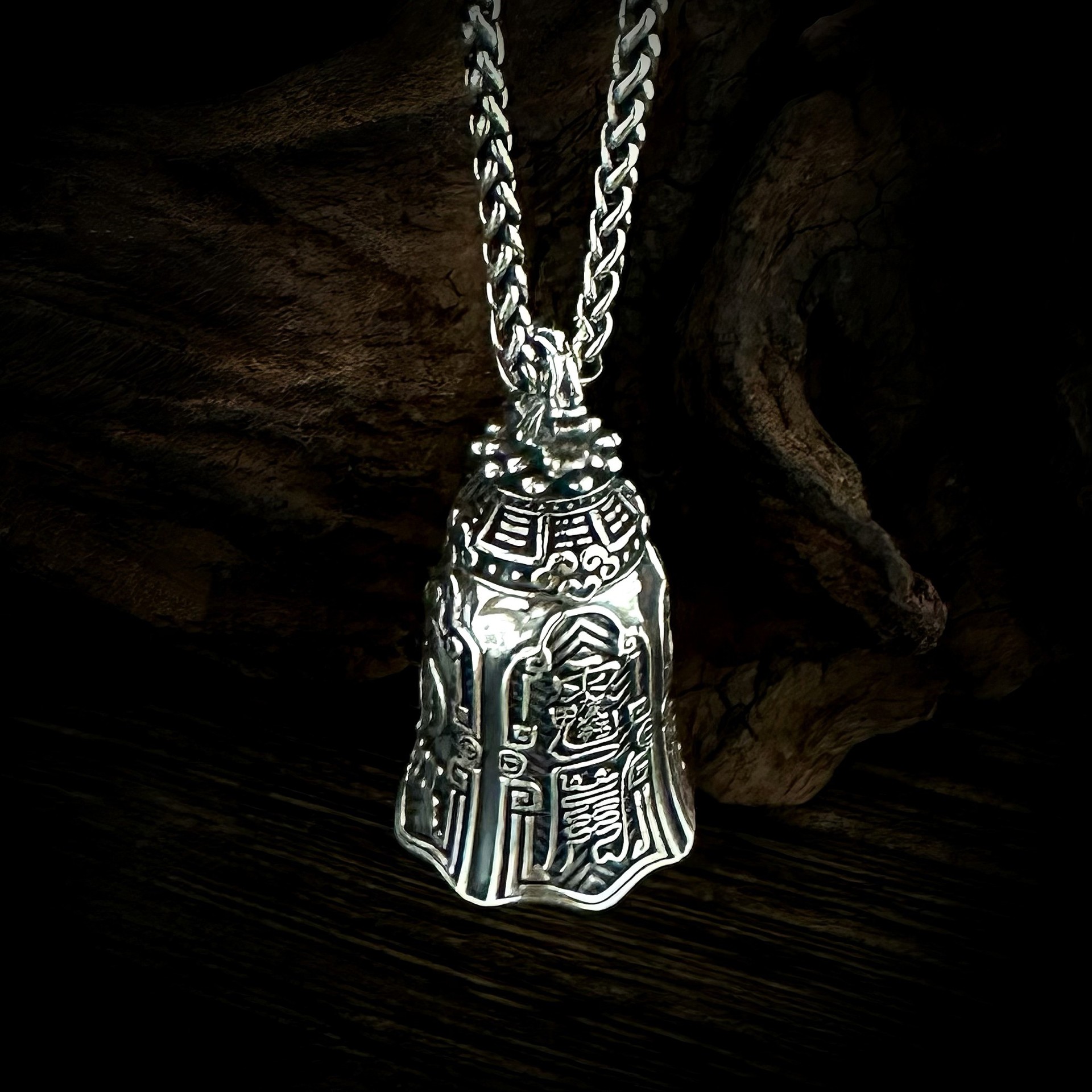S925 Sterling Silver Taoist Sanqing Bell Pendant - Image 4