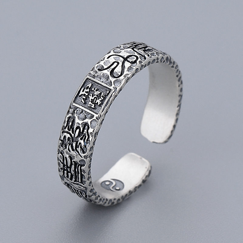 S925 Silver Taoist Leizu Mantra Signet Ring - Image 4