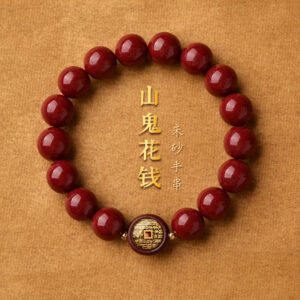 Cinnabar Shangui Coin Bracelet
