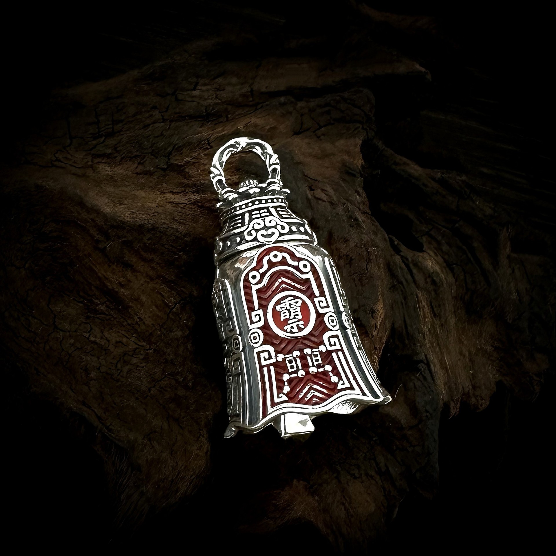 S925 Sterling Silver Taoist Sanqing Bell Pendant - Image 3