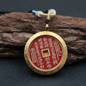 Vintage Brass Ruyi Cloud Shangui Coin Pendant Necklace - Image 3
