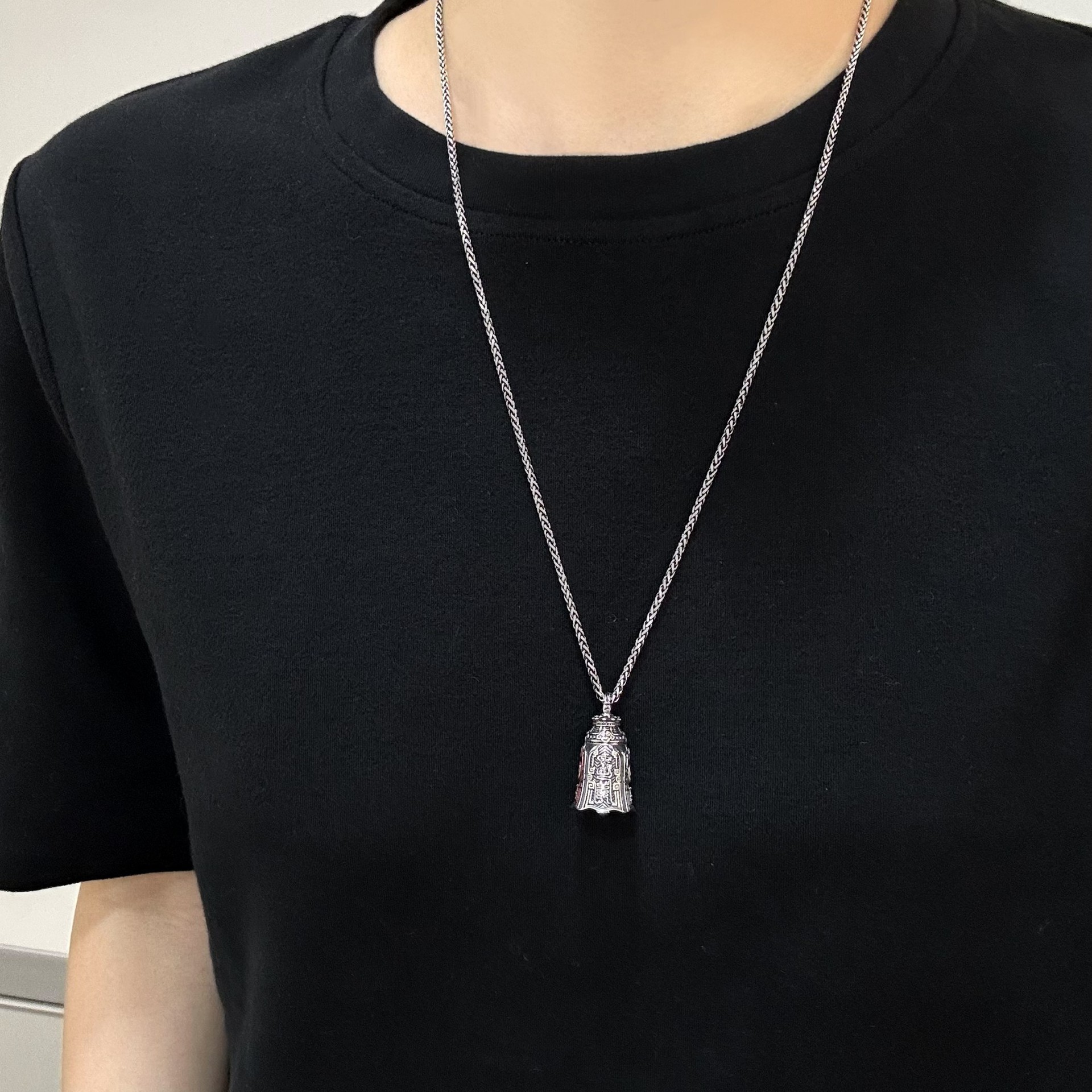S925 Sterling Silver Taoist Sanqing Bell Pendant - Image 2